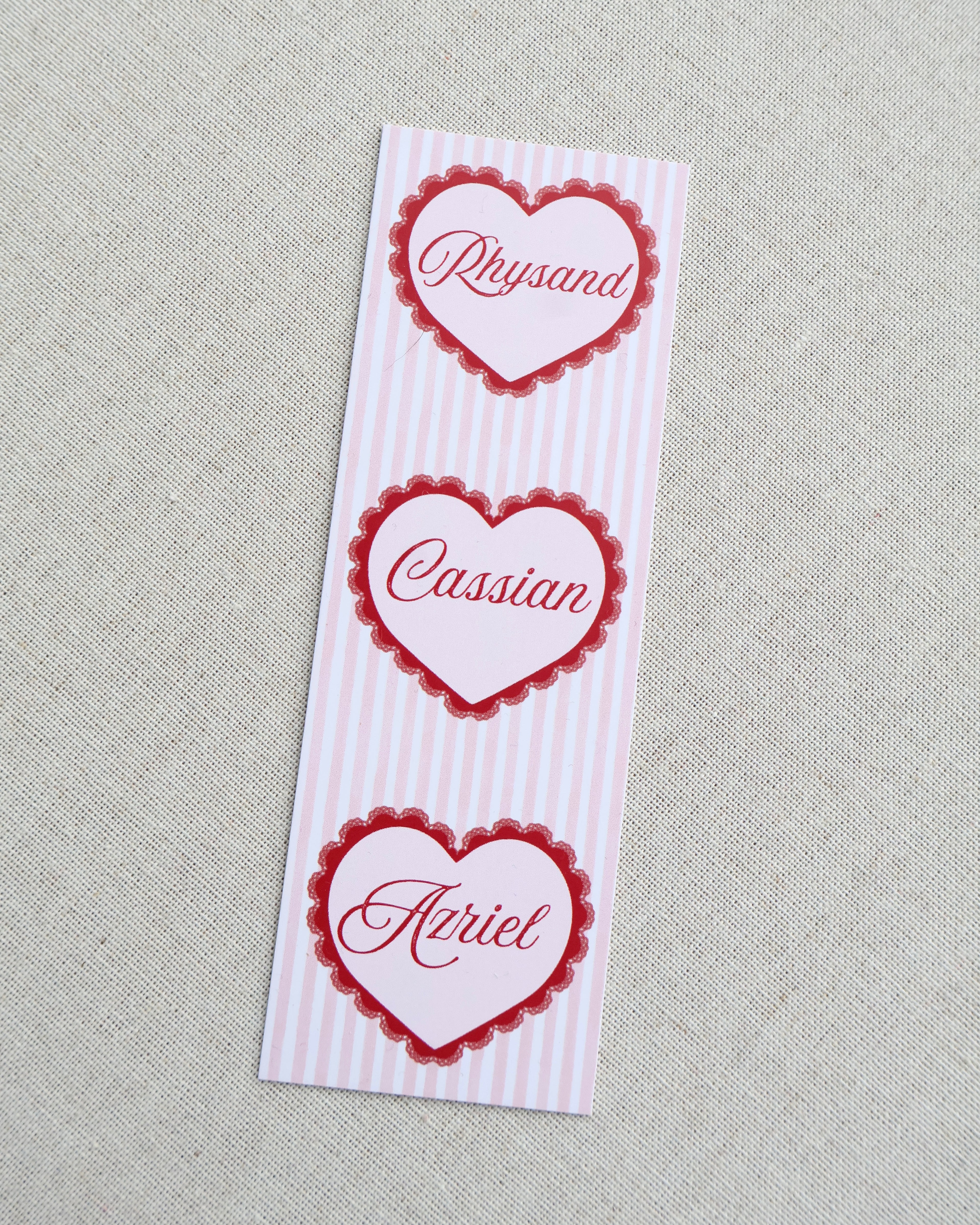 Bat Boys Pink Stripe Bookmark