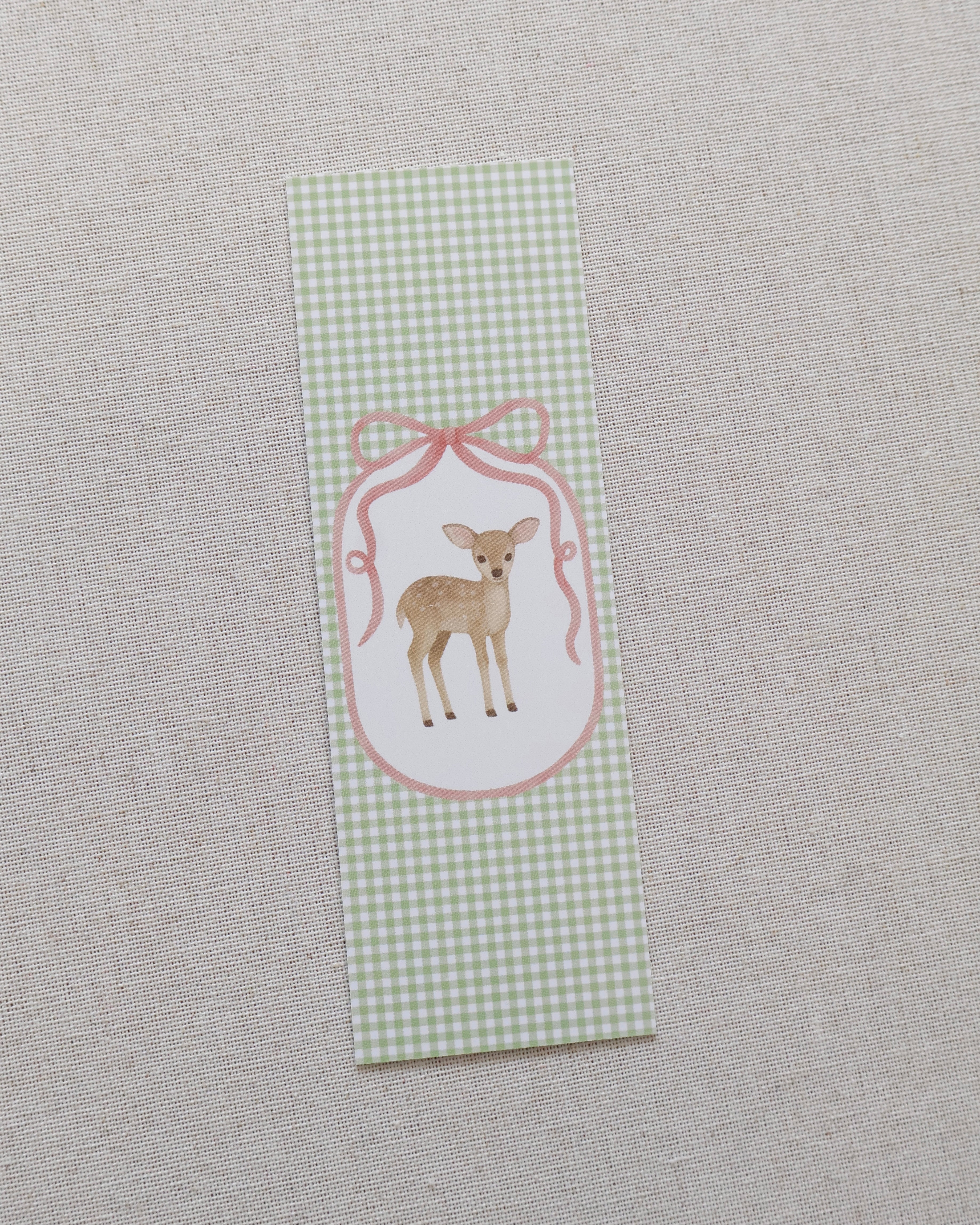 Fawn Green Checkered Bookmark