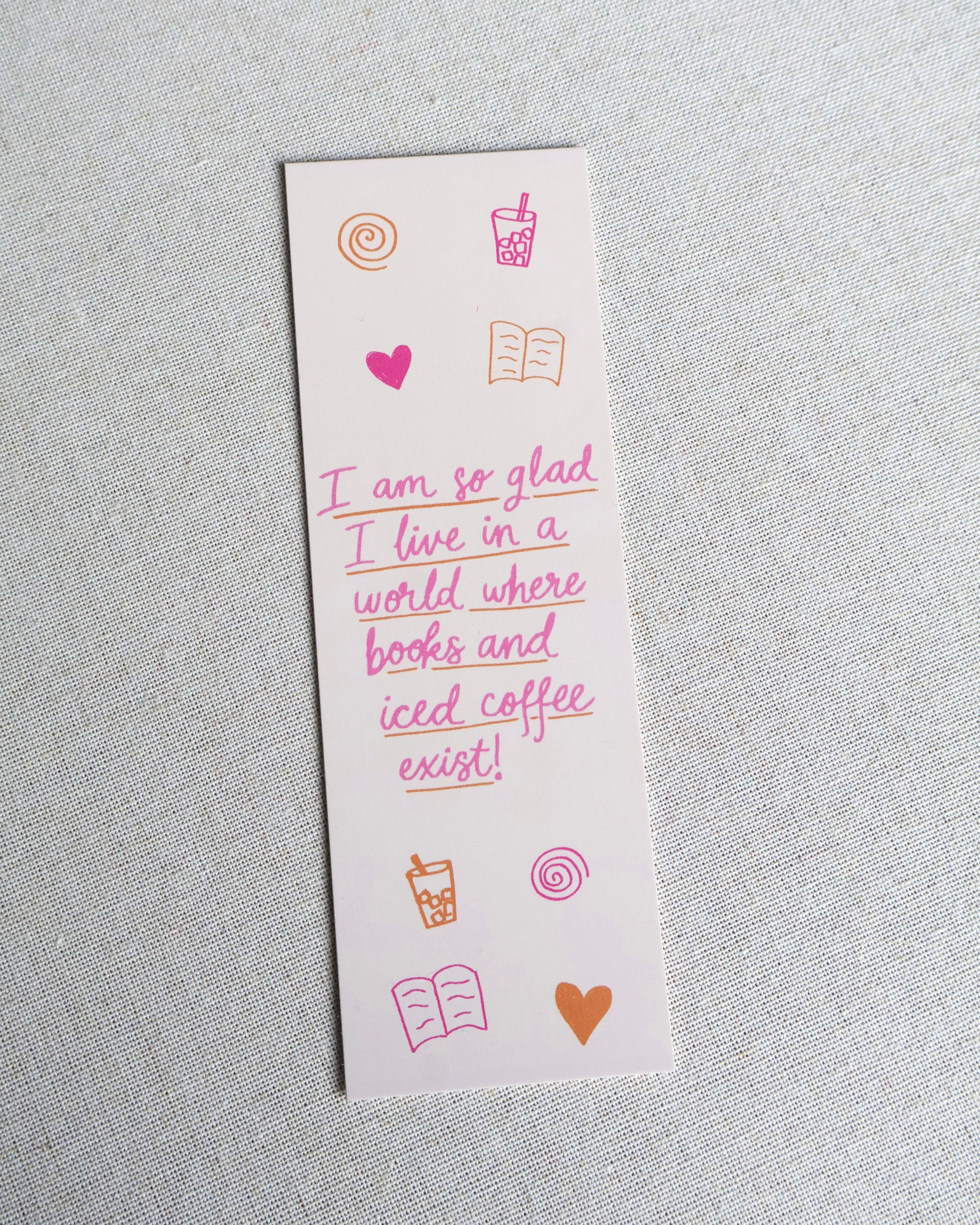 Books & Iced Coffee Bookmark