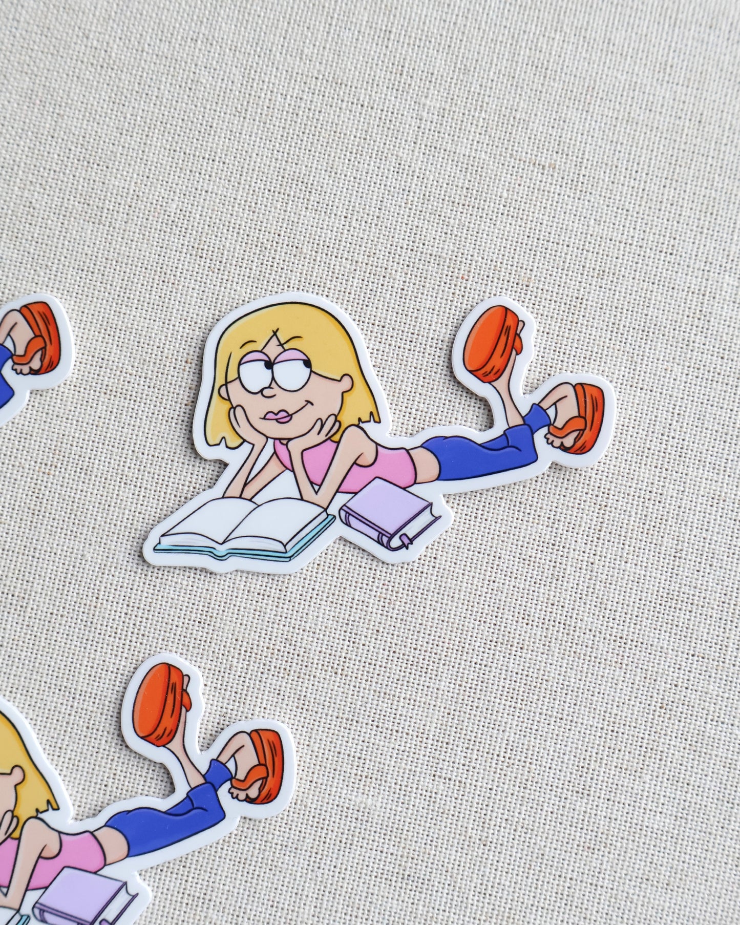 Lizzie Reading Sticker
