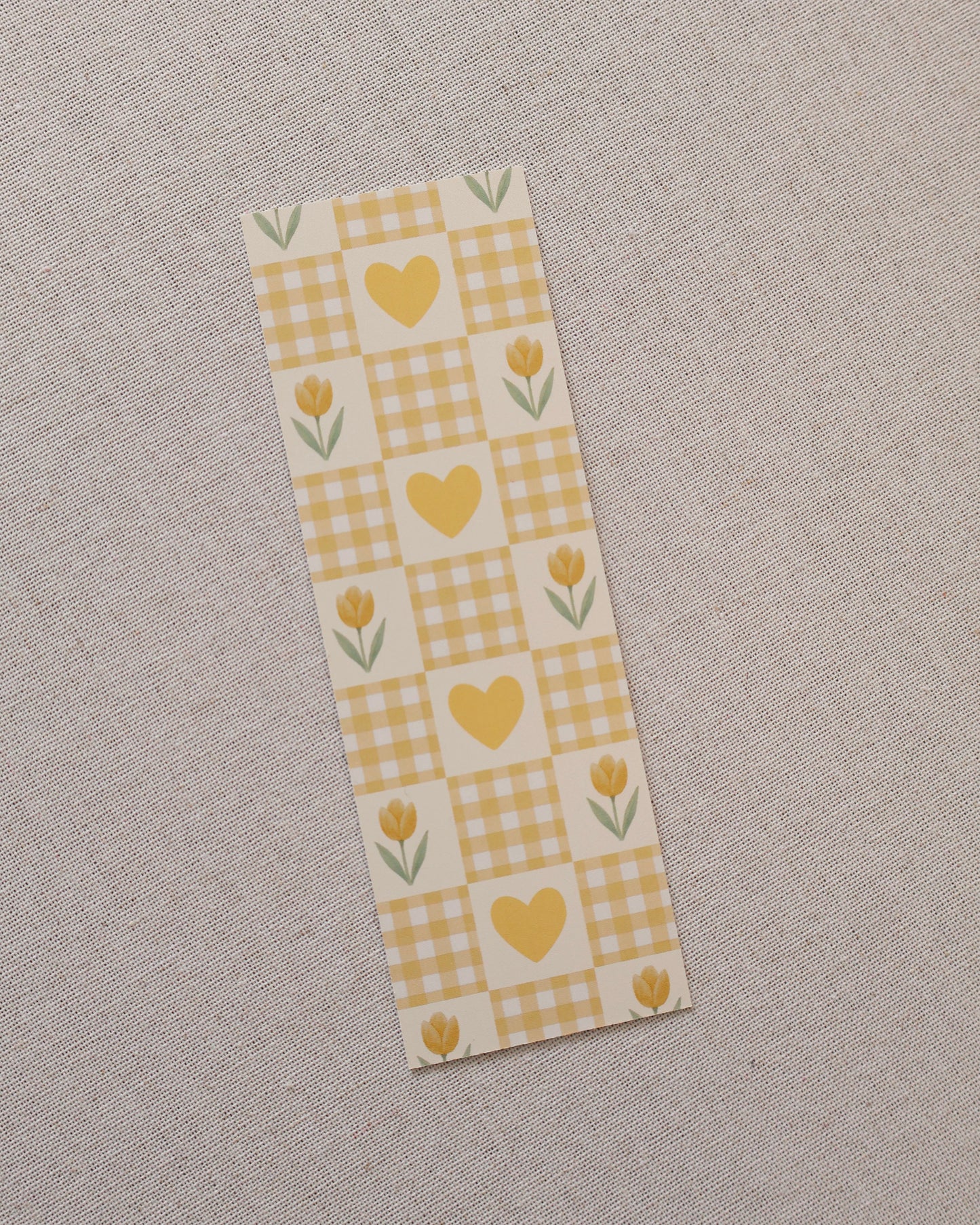 Yellow Tulip Checkered Bookmark
