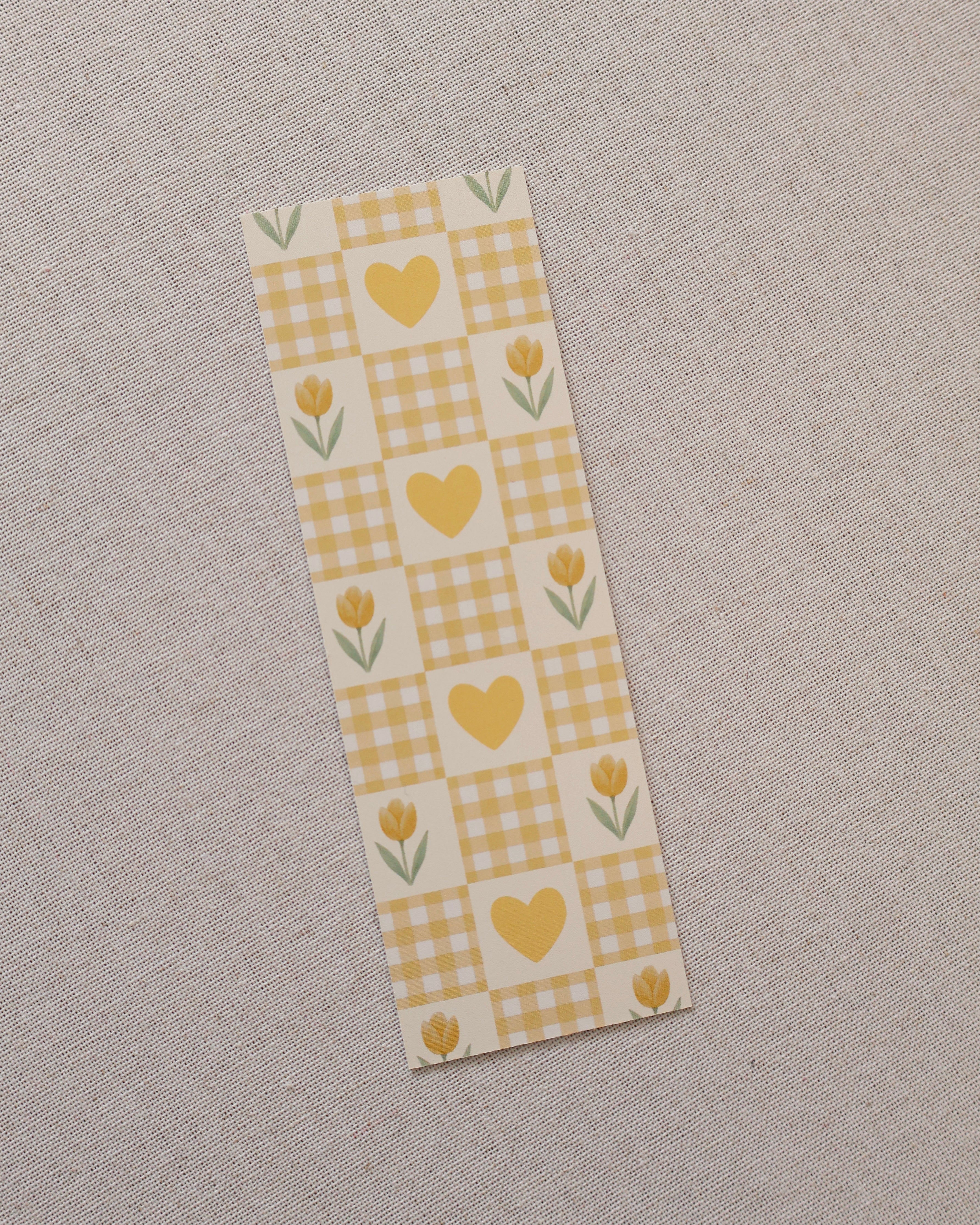 Yellow Tulip Checkered Bookmark