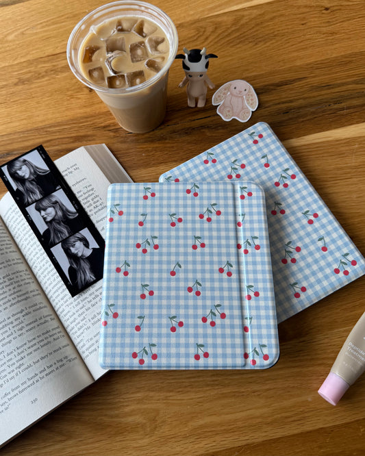 Cherry Blue Gingham Kobo Case