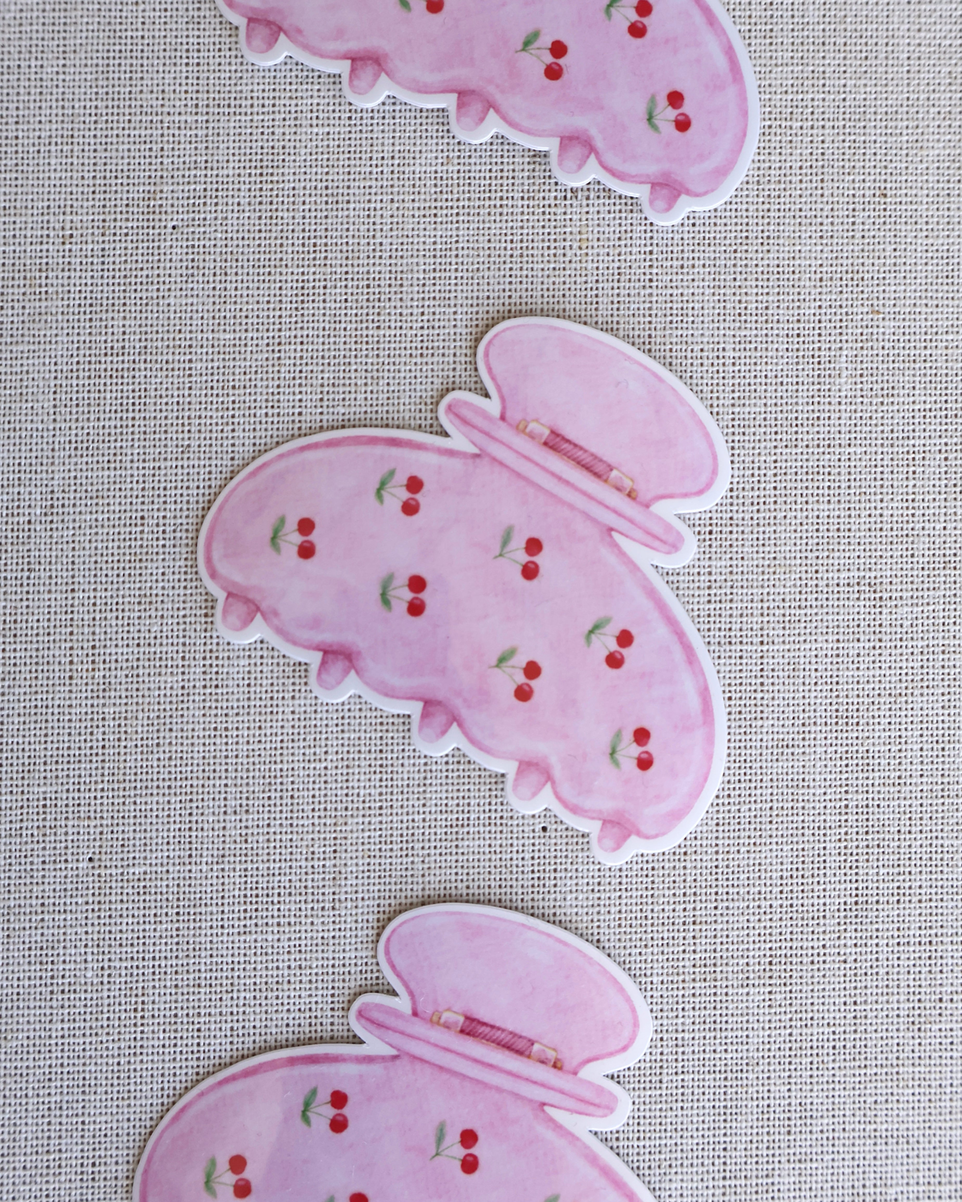 Pink Cherry Claw Slip Sticker