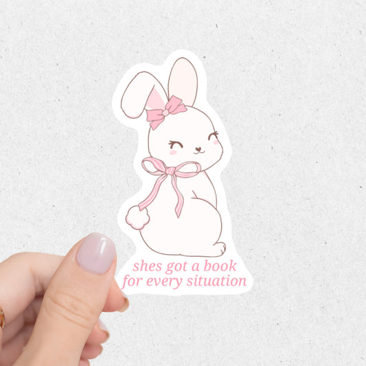 She’s Got A Book For Every Situation Bunny Sticker