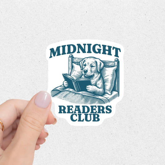 Midnight Reader Dog Sticker