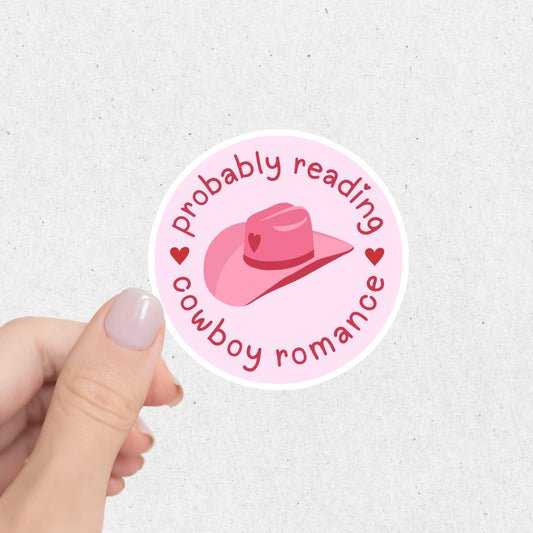 Probably Reading Cowboy Romance Sticker