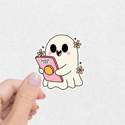 Ghost Book Girlie Sticker