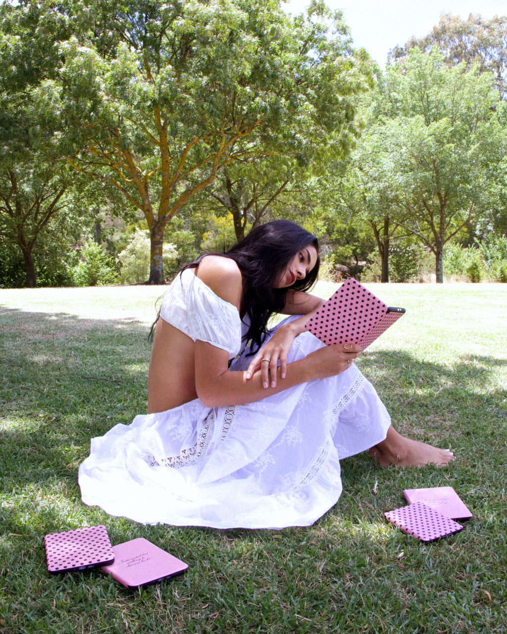 Pink & Black Polka Dot Kindle Case