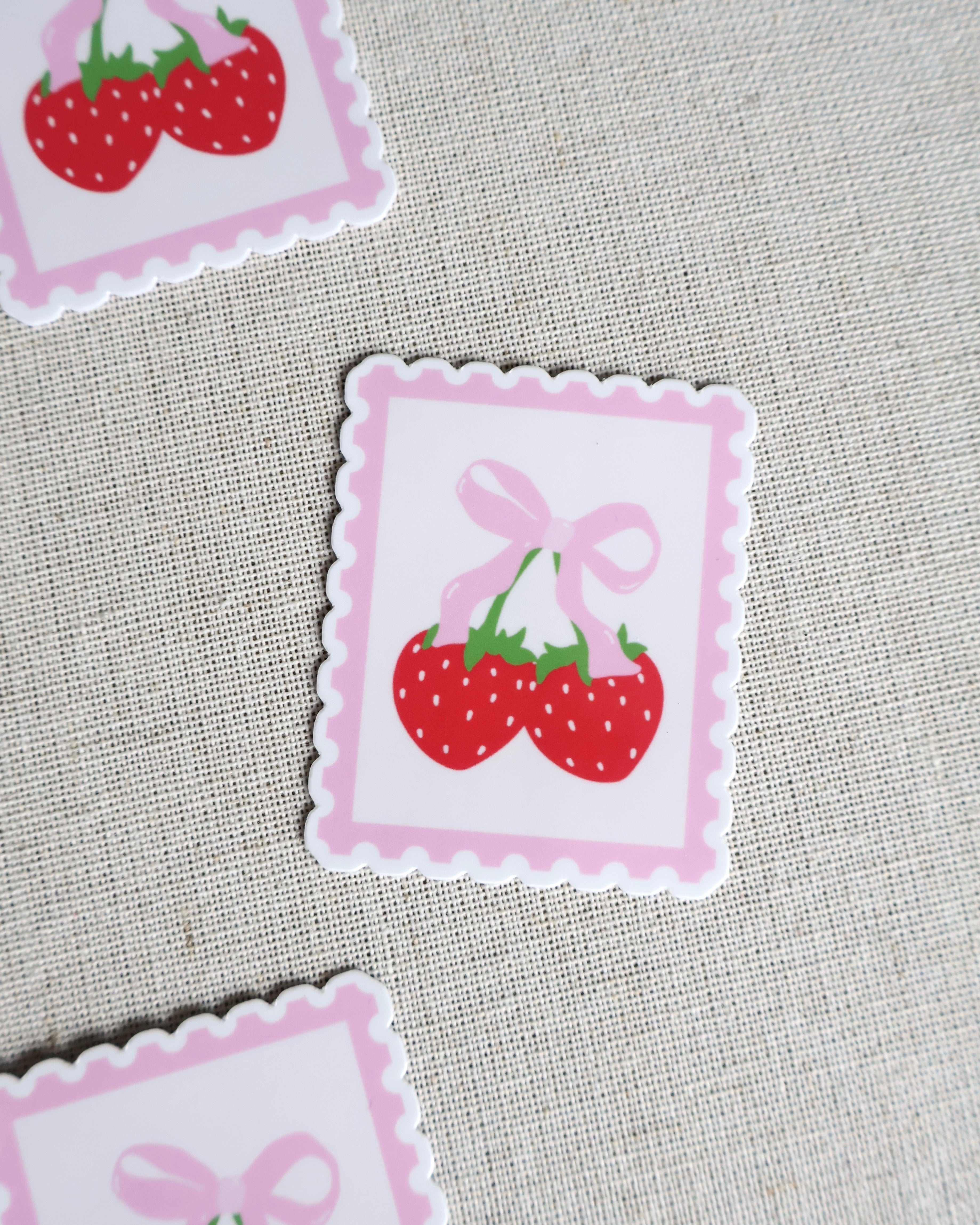 Strawberry Cherry Stamp Sticker