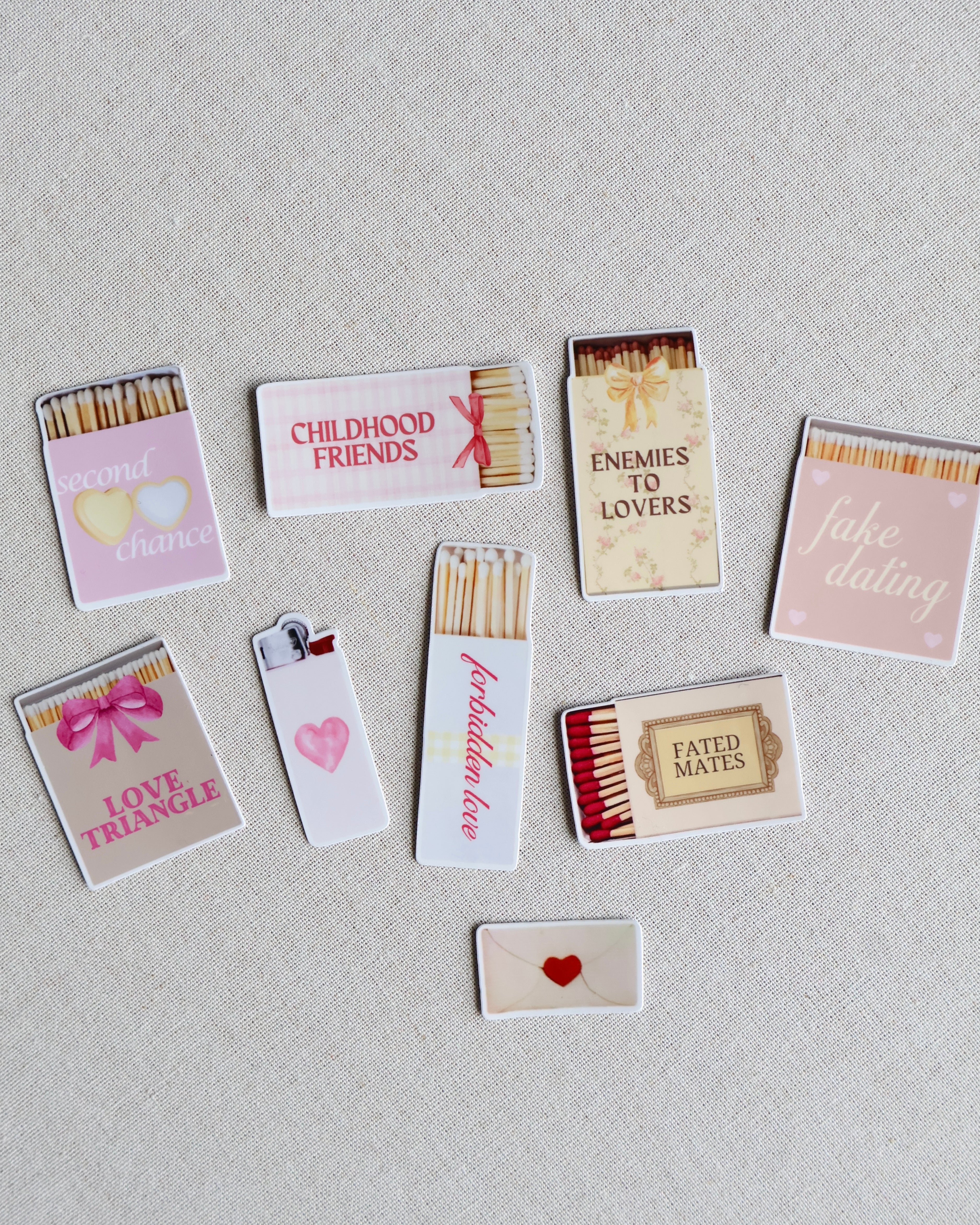 Romance Trope Matchbox Sticker Pack