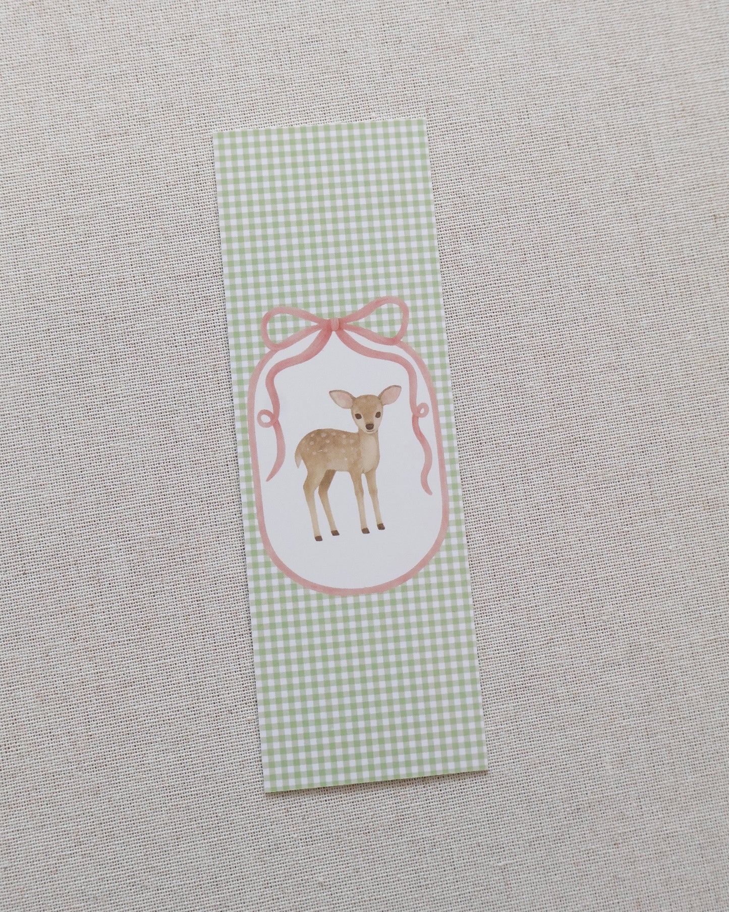 Fawn Green Checkered Bookmark
