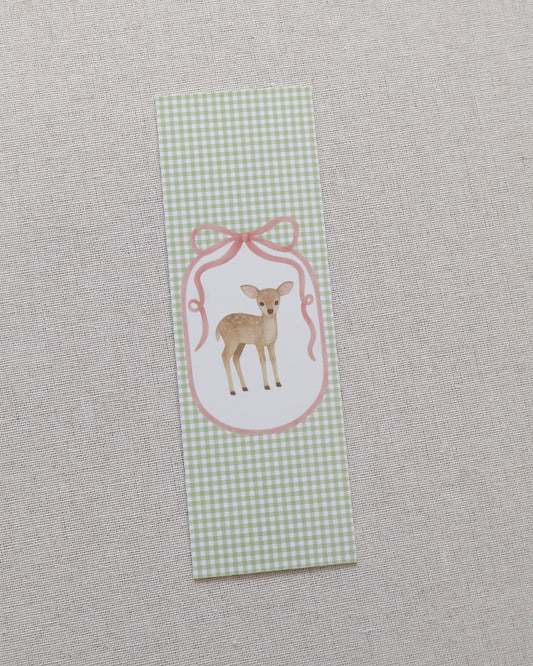 Fawn Green Checkered Bookmark
