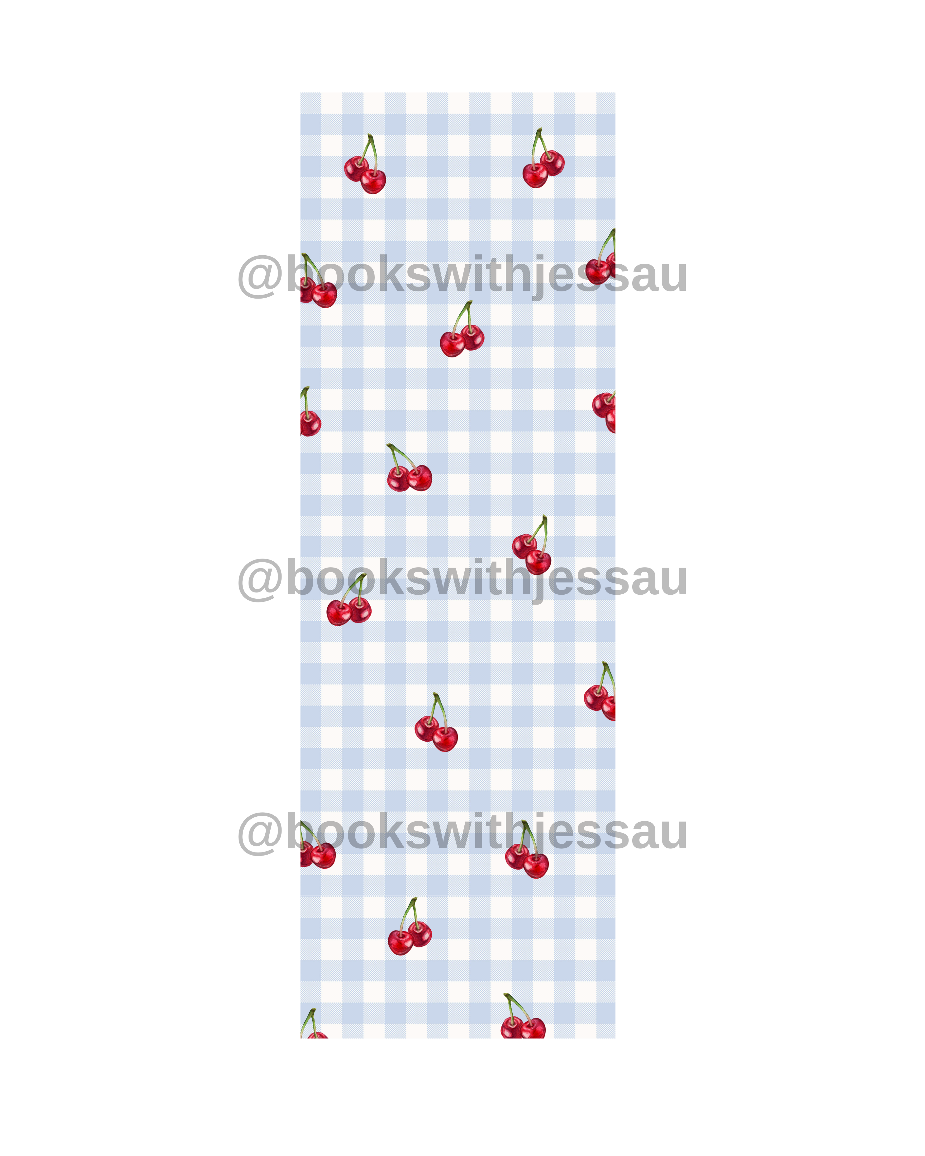 Blue Gingham Cherry Bookmark File