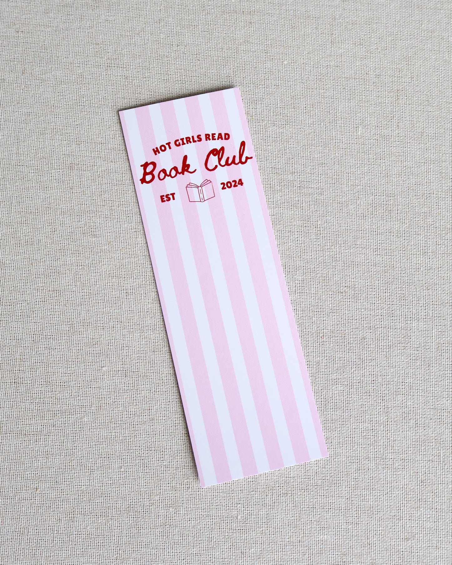 Book Club Pink Stripe Bookmark