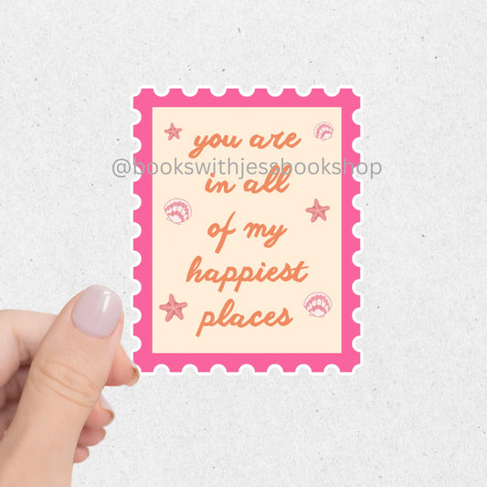 Happiest Places Stamp Sticker