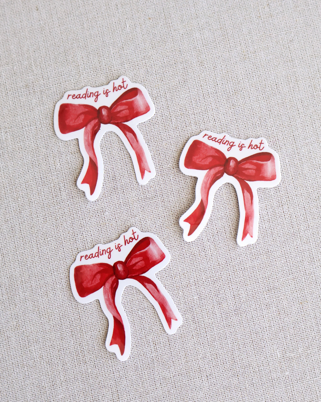 Reading Is Hot Red Bow Sticker