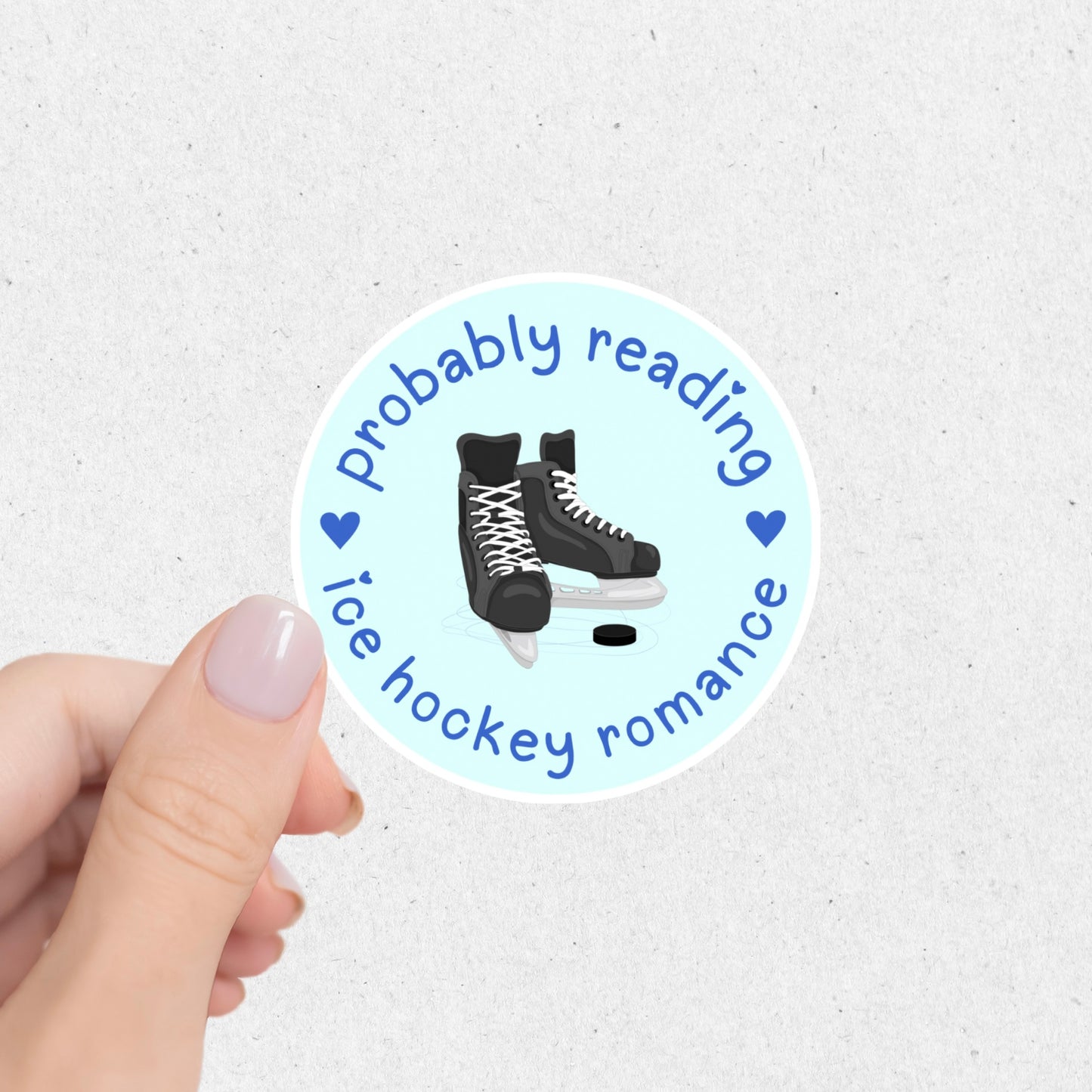 Probably Reading Ice Hockey Romance Sticker