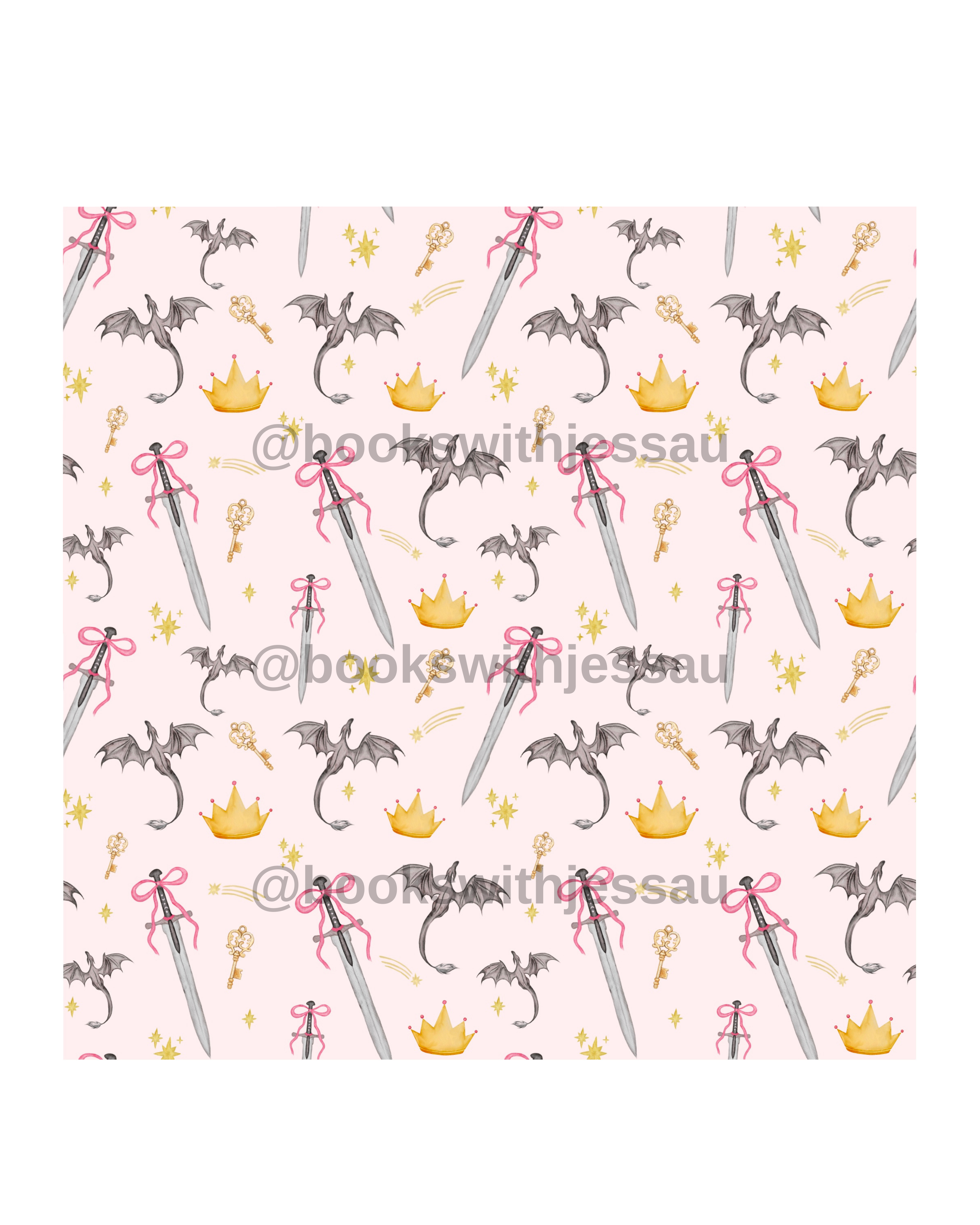 Dragons and Swords Seamless Pattern File