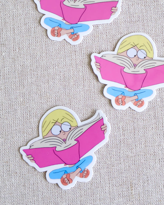 Lizzie Reading Sticker