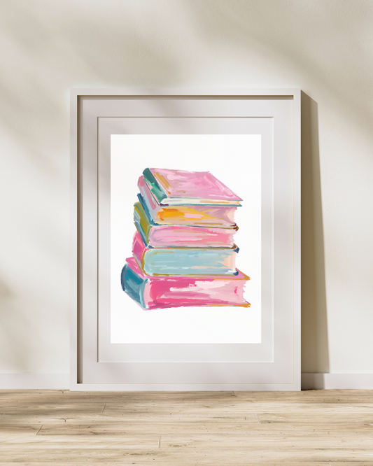 Abstract Book Stack Print