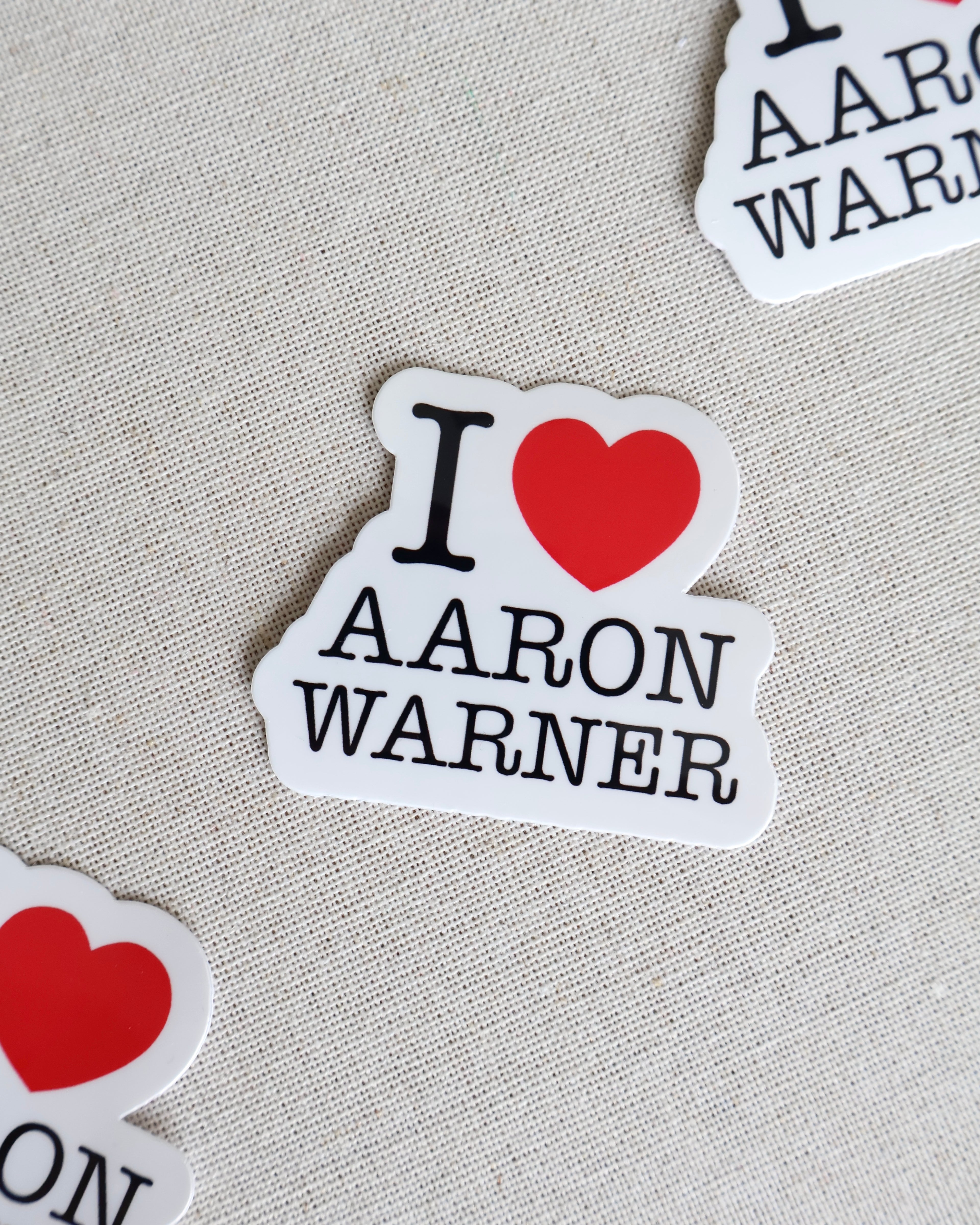 I Love Aaron Warner Sticker
