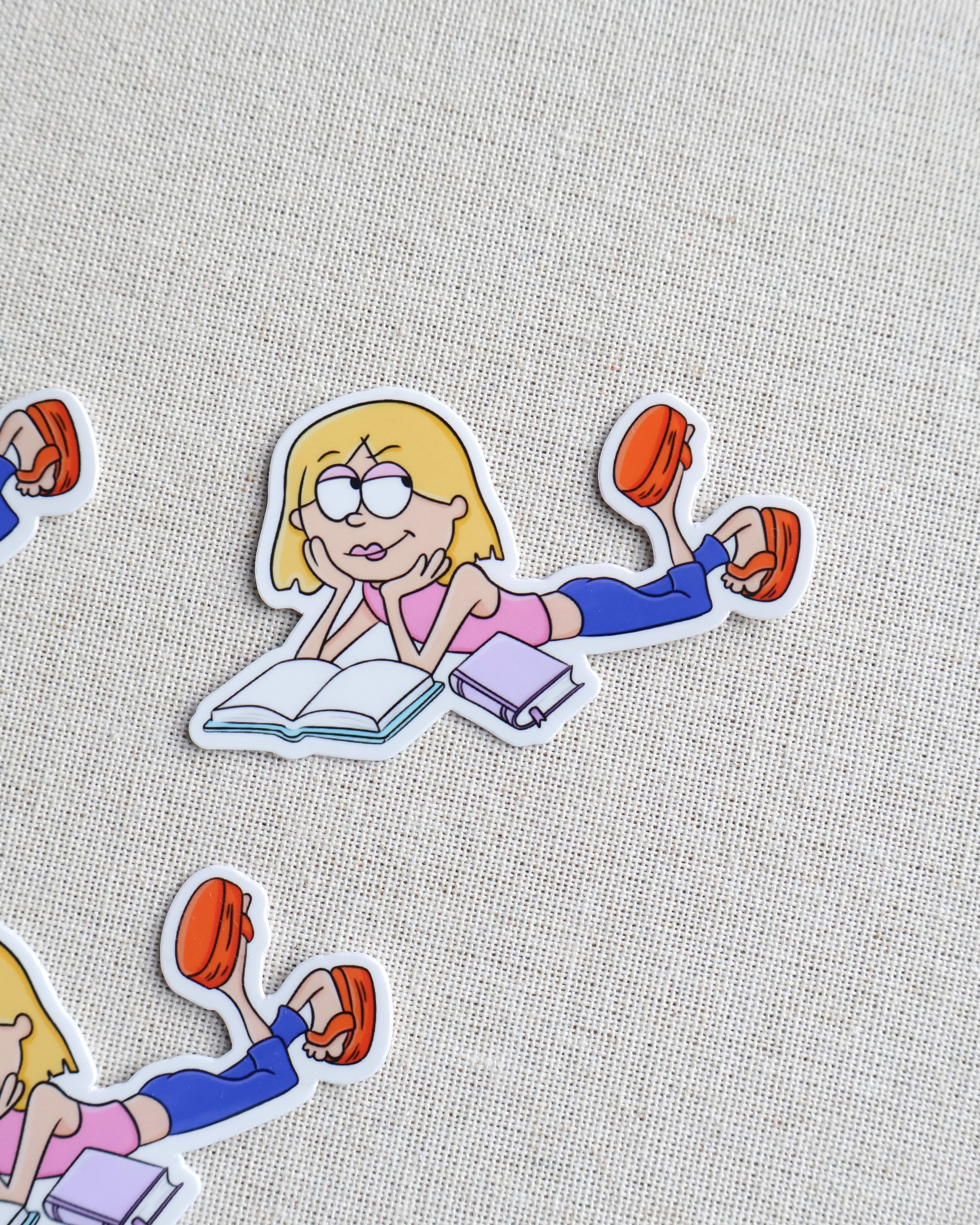 Lizzie Reading Sticker