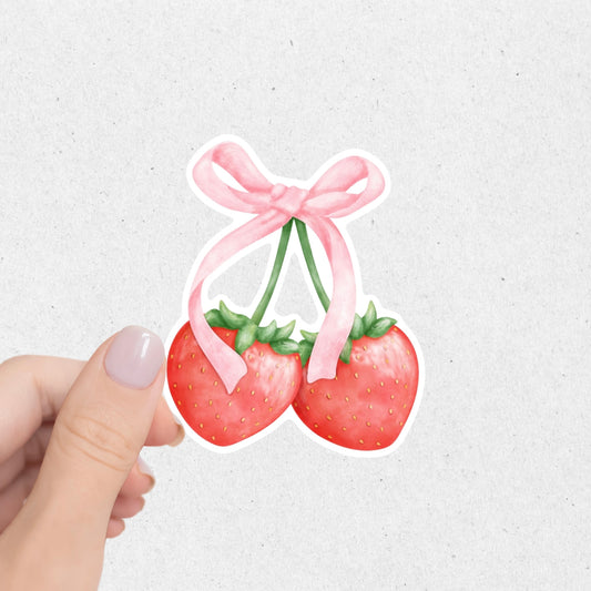 Strawberry Bow Sticker