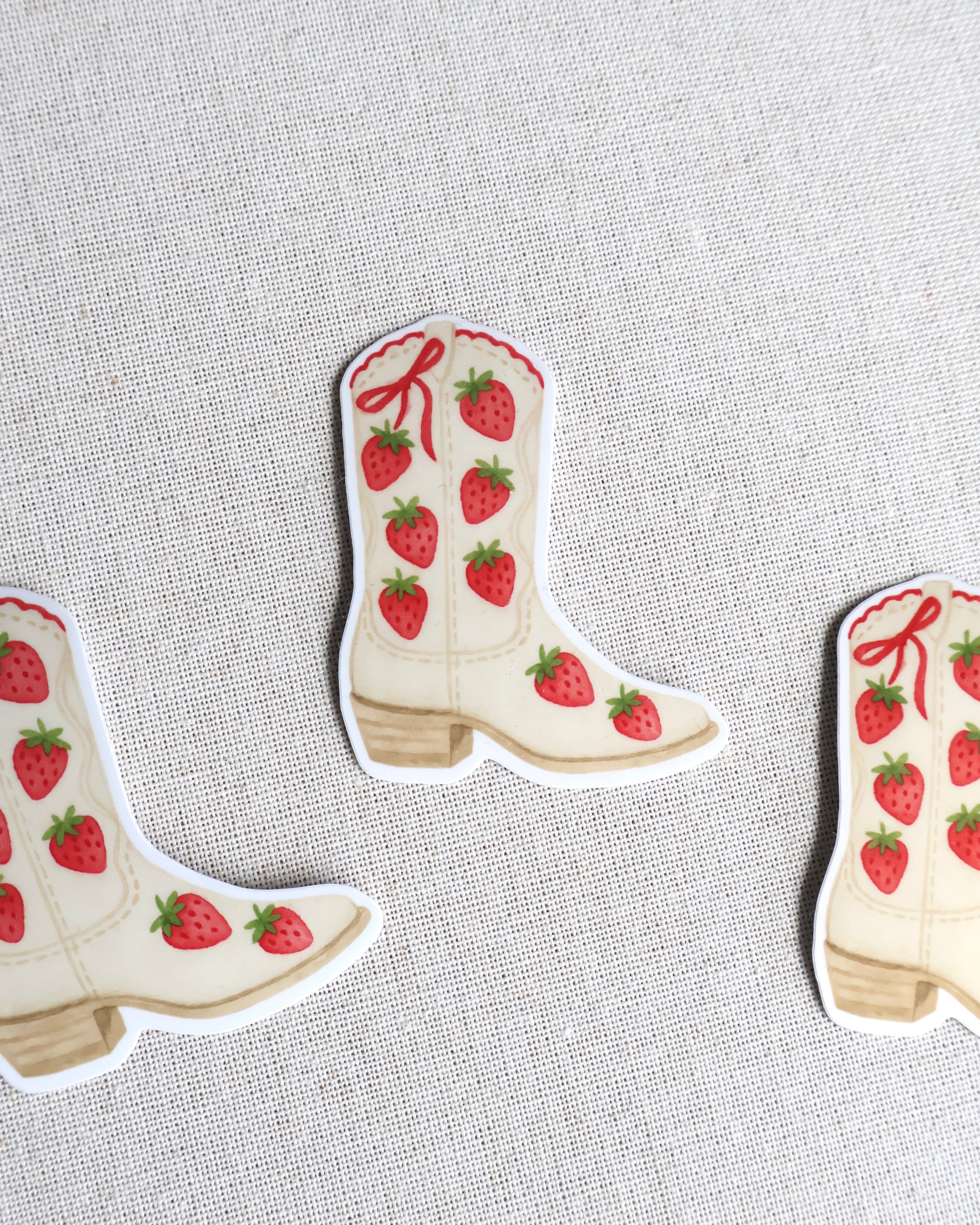 Strawberry Cowboy Boot Sticker