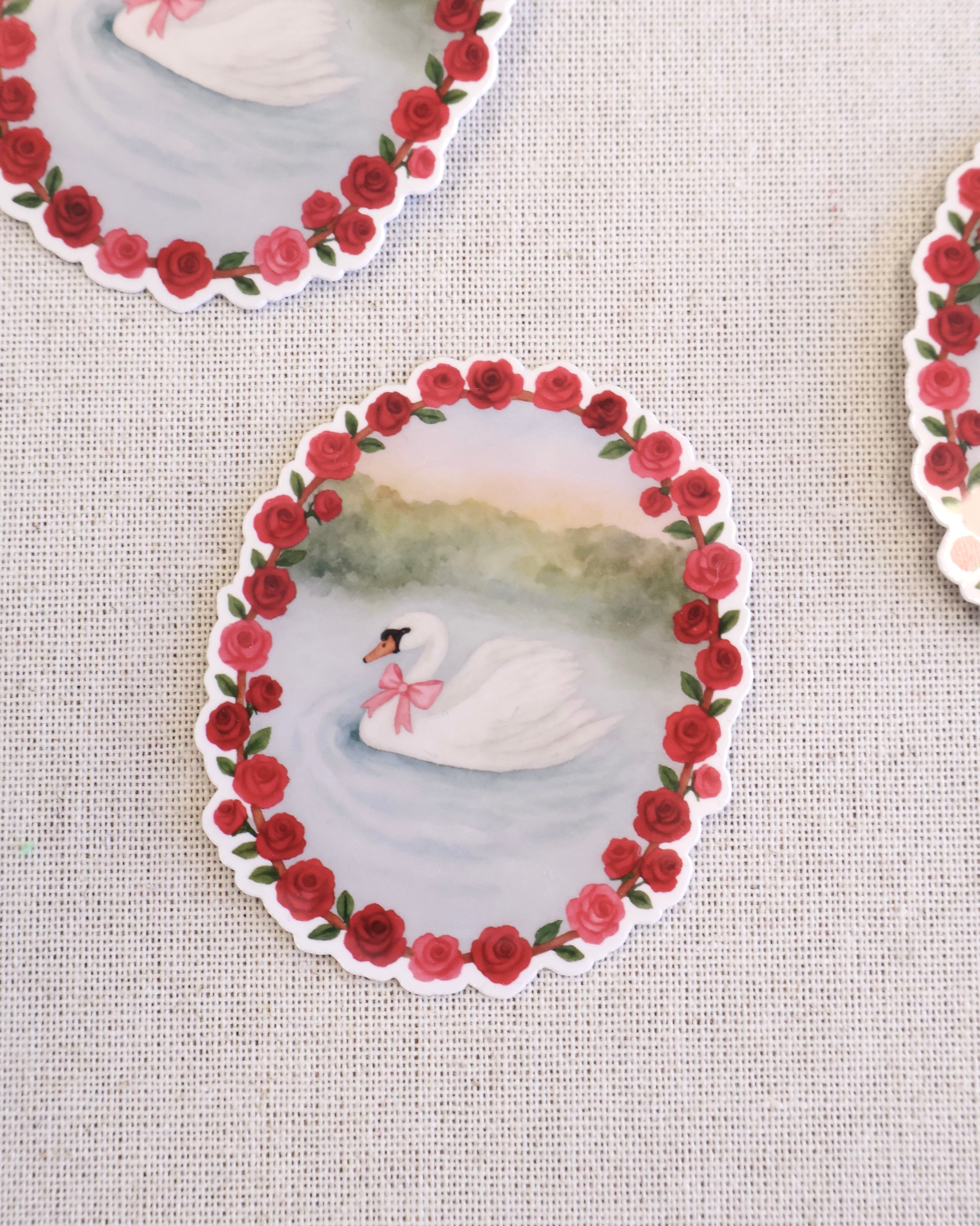 Swan Rose Sticker
