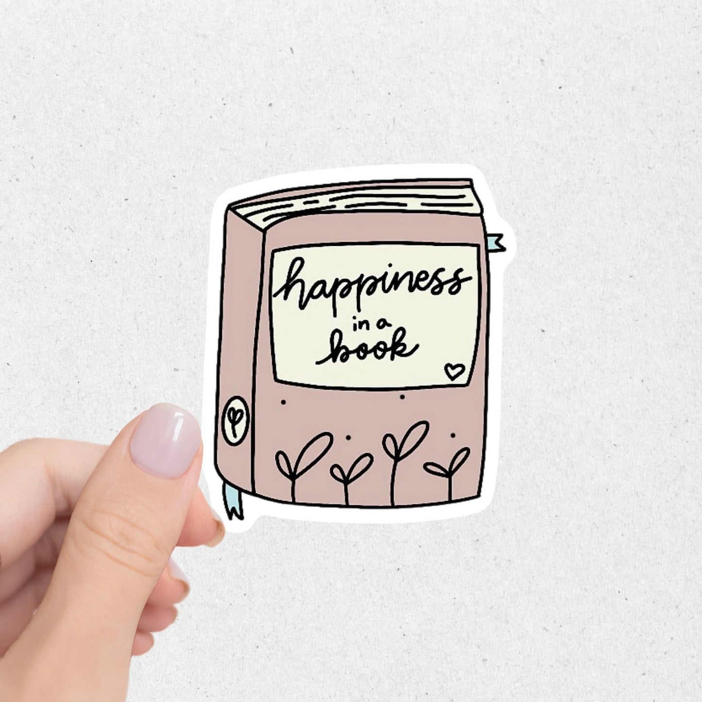 Happiness In A Book Sticker