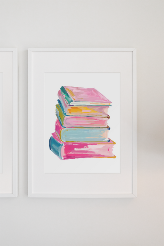 Abstract Book Stack Print